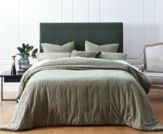 MM Linen - Hana Quilt - Olive - Matching Eurocase Sets are sold separately.